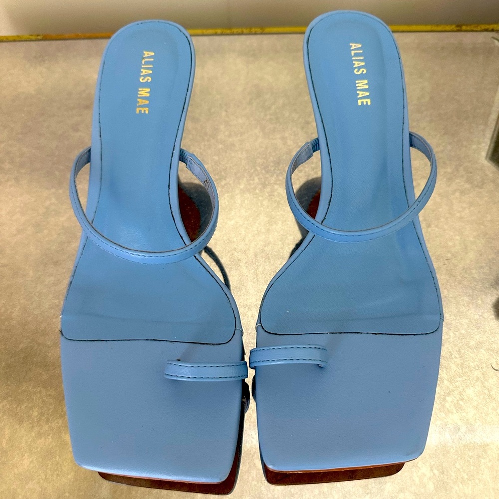 Alias Mae Baker Leather Mule Sandal (Revolve exclusive) - Sky Blue Size 40